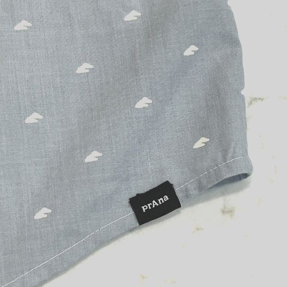 Prana NEW Tinline Shirt XXL Short Sleeve Quarry Cloud Slim Fit Organic Shirt - Picture 4 of 14